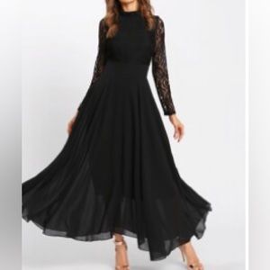 Black long Sleeve Maxi Dress